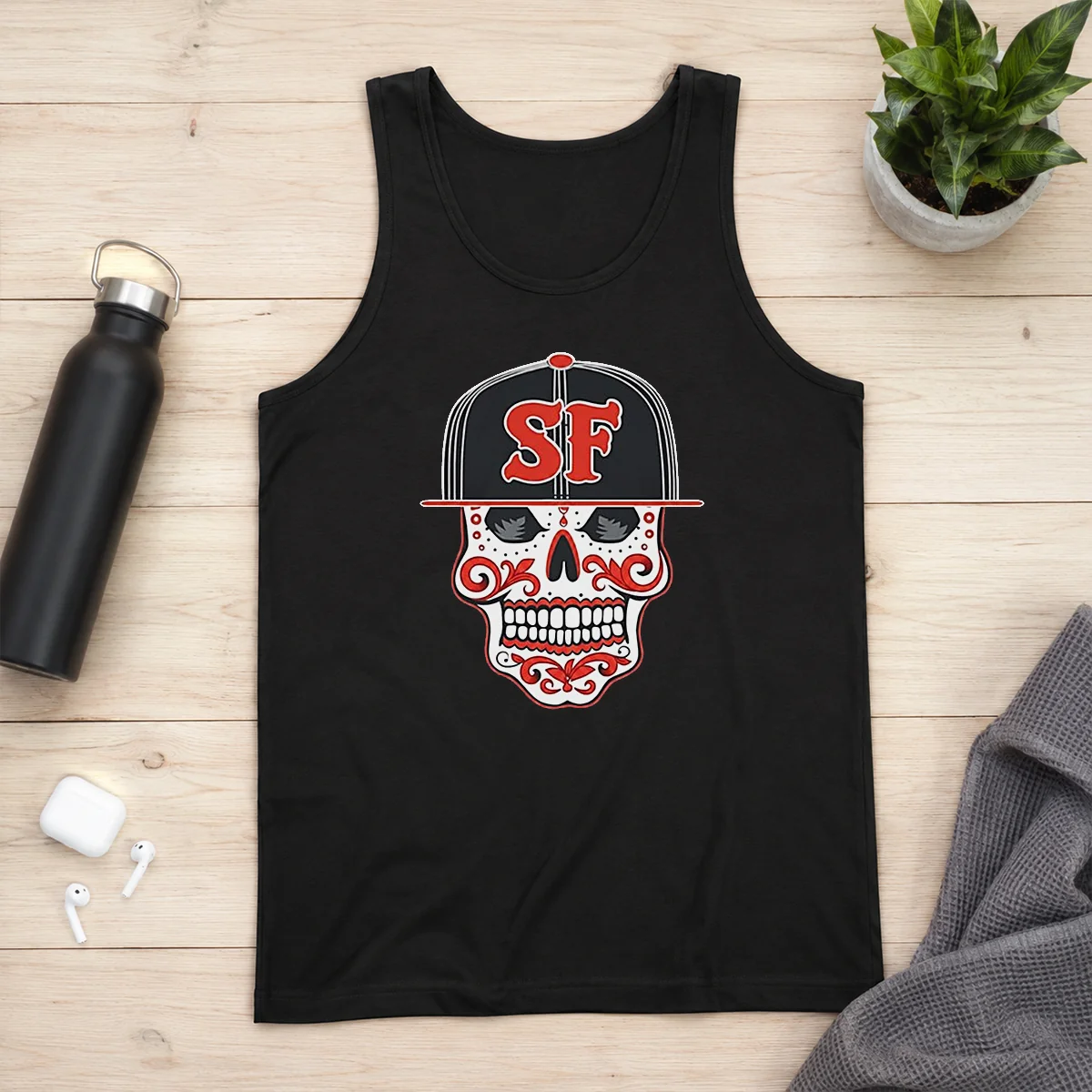 Awesome Sf Sugar Skull San Francisco Hat Tank Top