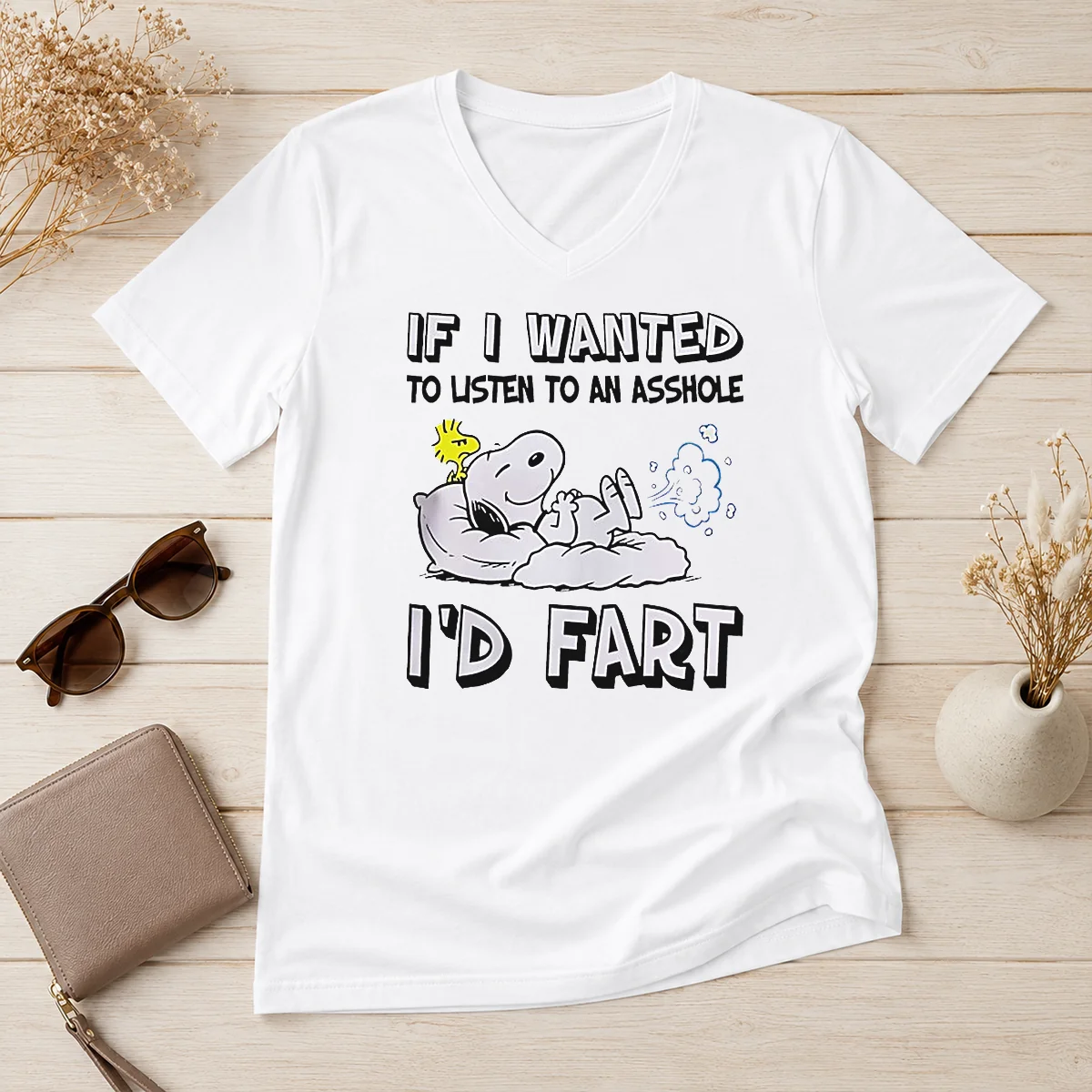 Awesome Snoopy If I Wanted To V-Neck Shirt Awesome Snoopy If I Wanted To V-Neck Shirt