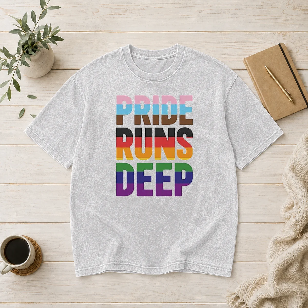 Funny Seattle Kraken Pride Runs Deep Washed T-Shirt