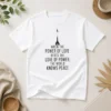 Funny When The Power Of Love Beats The Love Of Power The World Knows Peace NYC Skyline t shirt in black, front view