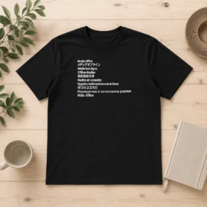 Good Media Offline International Languages t shirt in classic fit with vibrant multilingual text design