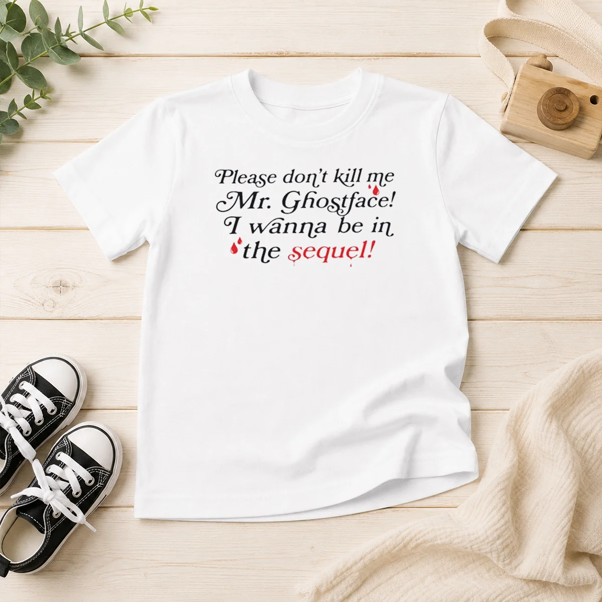 Good Paige Unwritten Please Dont Kill Me Mr Ghostface Kids T-Shirt