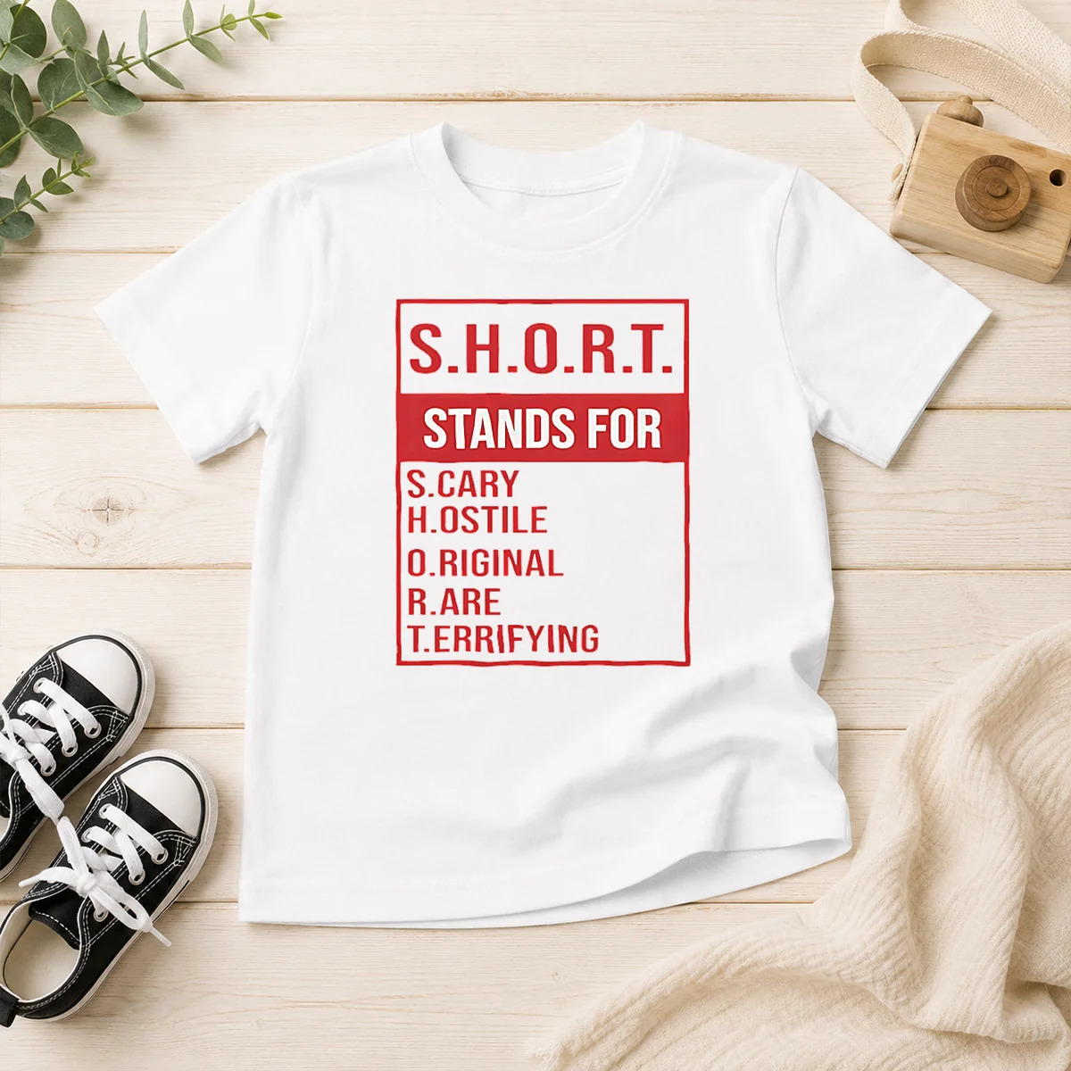 Nice Short Stands For Scary Hostile Original Rare Terrifying Kids T-Shirt