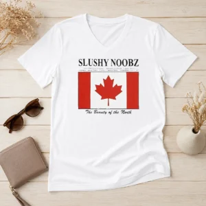 Nice Slushynoobz Canada Facts Creator Fan The Beauty Of The North V Neck Shirt in soft fabric with a flattering neckline