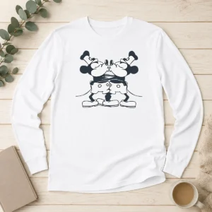 Nice Steam Dreamboat Willie Navy Long Sleeve Shirt