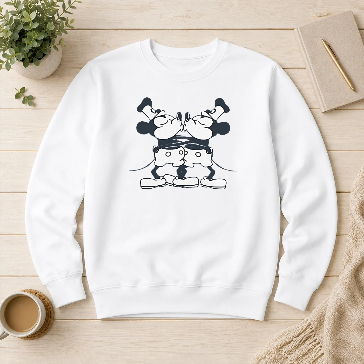 Nice Steam Dreamboat Willie Navy Sweater