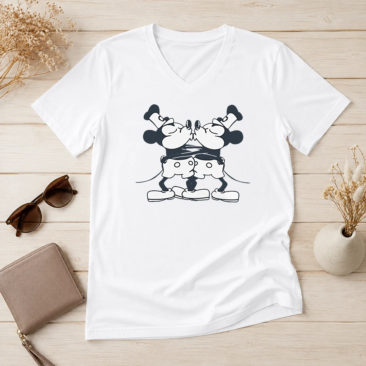 Nice Steam Dreamboat Willie Navy V-Neck Shirt Nice Steam Dreamboat Willie Navy V-Neck Shirt