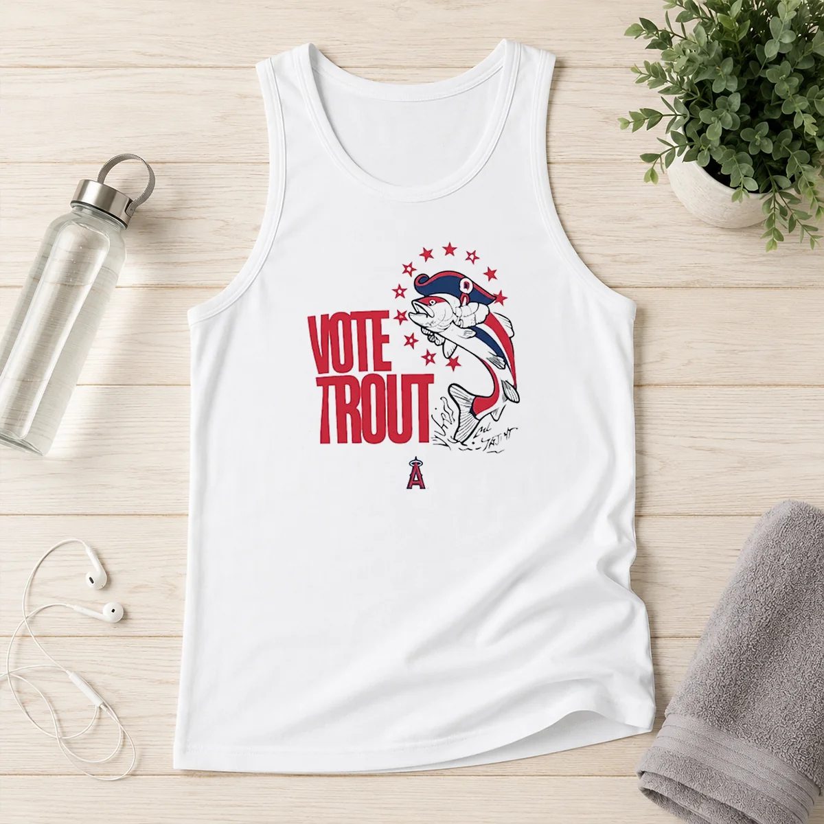 Nice Trout Signature Vote For Mike Trout Angels Tank Top
