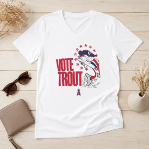 Nice Trout Signature Vote For Mike Trout Angels V-Neck Shirt