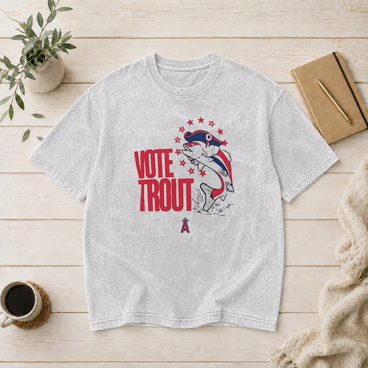 Nice Trout Signature Vote For Mike Trout Angels Washed T-Shirt