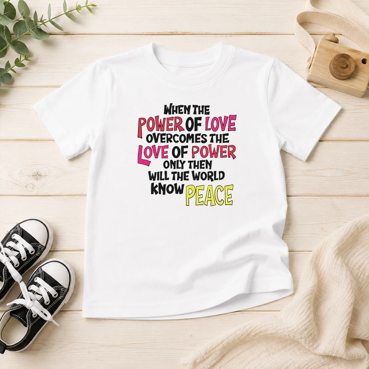 Official When The Power Of Love Overcomes The Love Of Power Kids T-Shirt