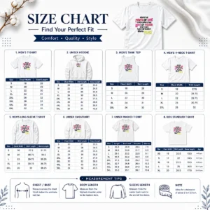 Size chart for Official When The Power Of Love Overcomes The Love Of Power with measurements in inches and cm