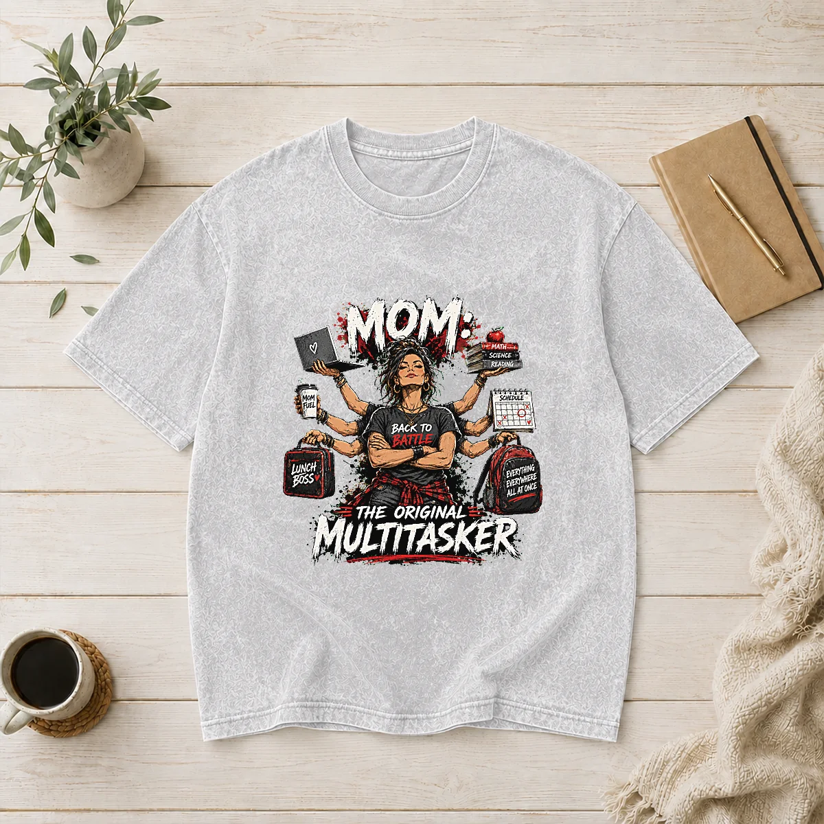 Original Multitasker Mom Streetwear Washed T-Shirt