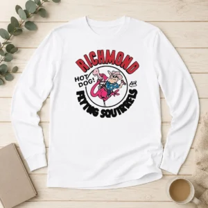 Original Richmond Flying Squirrels Hot Dog Flamingo Long Sleeve Shirt