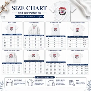 Size chart for Original Richmond Flying Squirrels Hot Dog Flamingo with measurements in inches and cm
