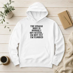 Original The Human Body Is Roughly 60 Percent Water I'M Not Fat I'M Flooded Hoodie