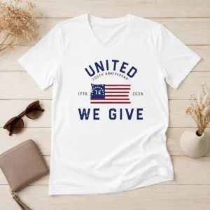 Original United 250th Anniversary We Give 1776 2026 V-Neck Shirt
