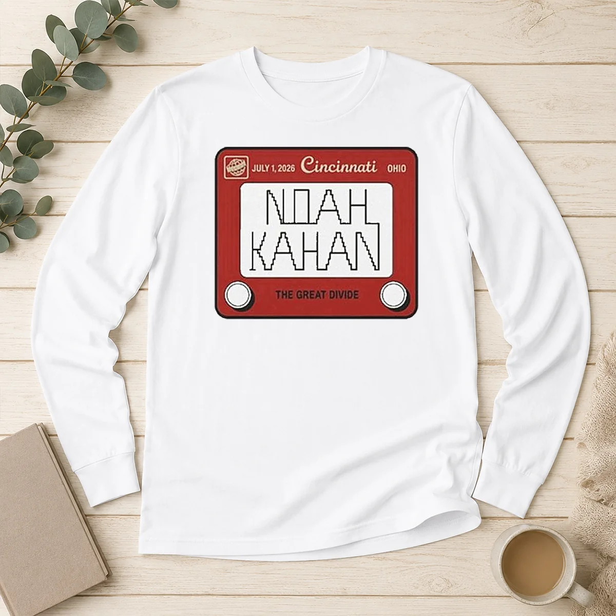 Premium Noah Kahan Great American Ball Park Cincinnati Reds Sticker July 01 2026 long sleeve shirt in white with graphic print