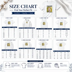 Size chart for Premium They'll Put A Data Center In Your Pussy If You Arent Paying Attention with measurements in inches and cm