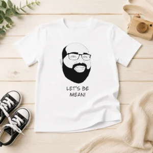 Pretty Michael Stevens Lets Be Mean Vsauce Youtube Kids T Shirt in bright blue, short-sleeve cotton tee for children
