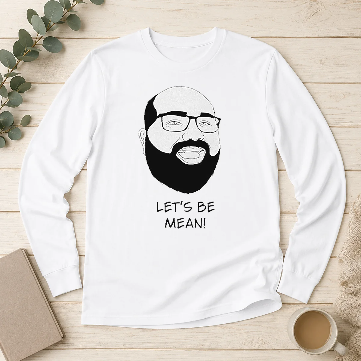 Pretty Michael Stevens Lets Be Mean Vsauce Youtube long sleeve shirt in black, featuring graphic print on front