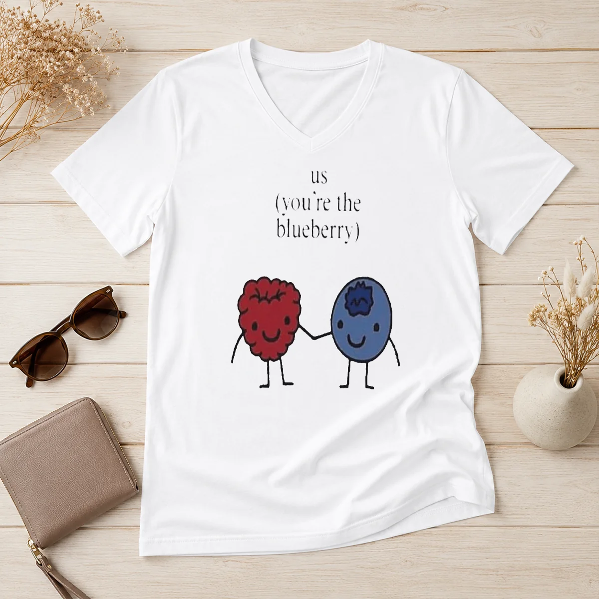 Pretty US You Are The Blueberry V-Neck Shirt Pretty US You Are The Blueberry V-Neck Shirt