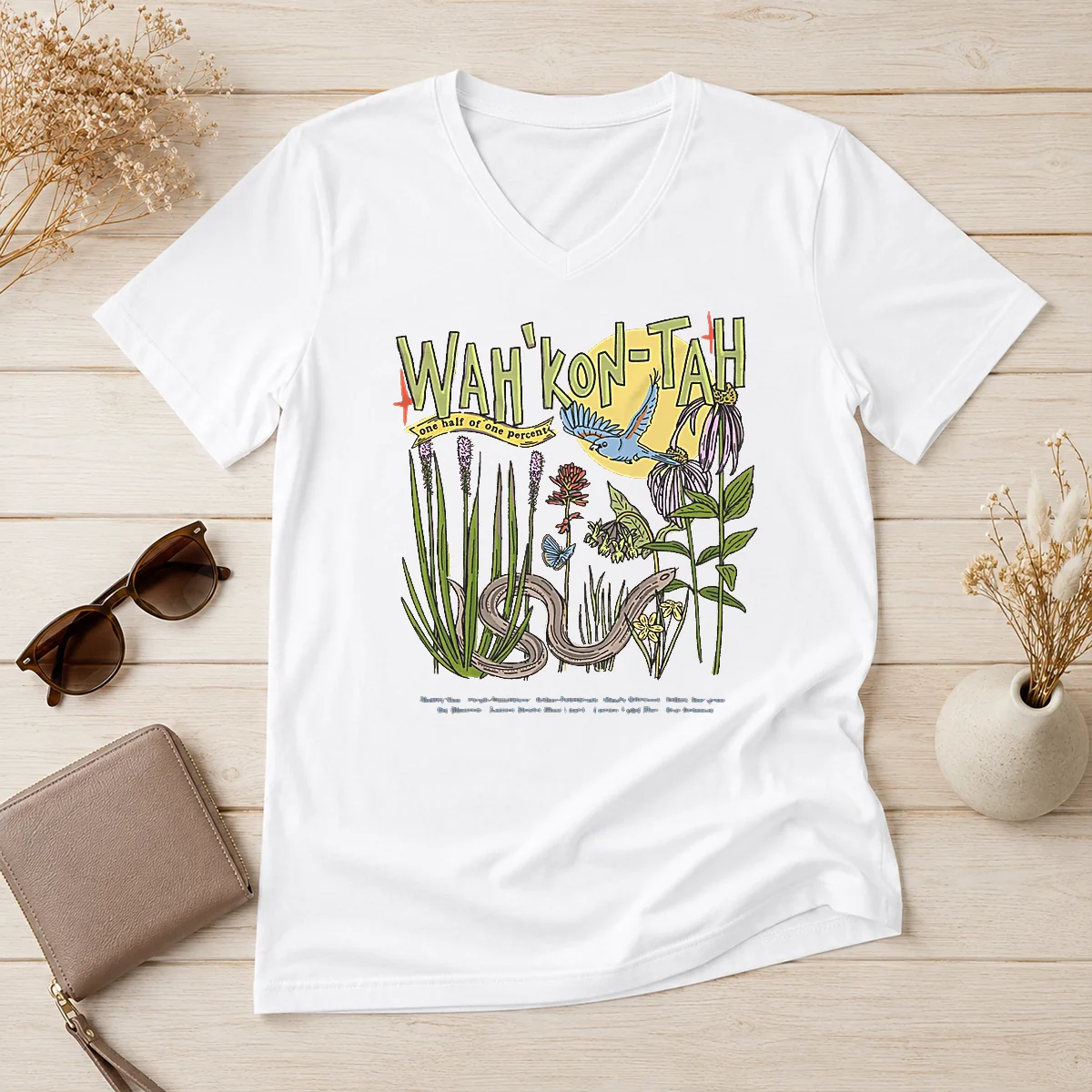 Pretty Wahkon Tah Prairie V-Neck Shirt Pretty Wahkon Tah Prairie V-Neck Shirt