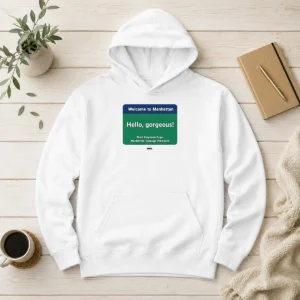 Pretty Welcome To Manhattan Hello Gorgeous Brad Hoylman Sigal Hoodie in black with front graphic print