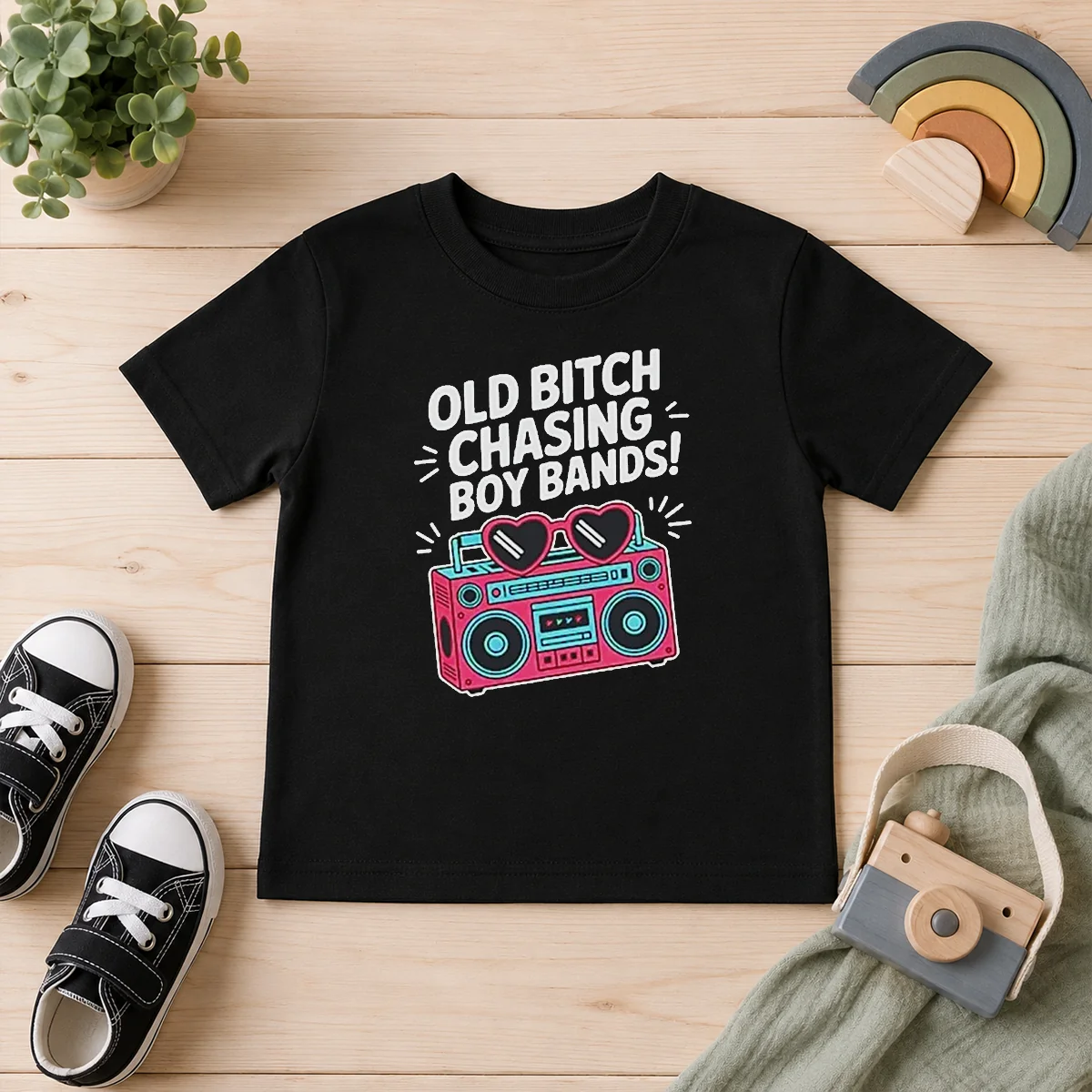 Top Hot Old Bitch Chasing Boy Bands Concert Kids T-Shirt