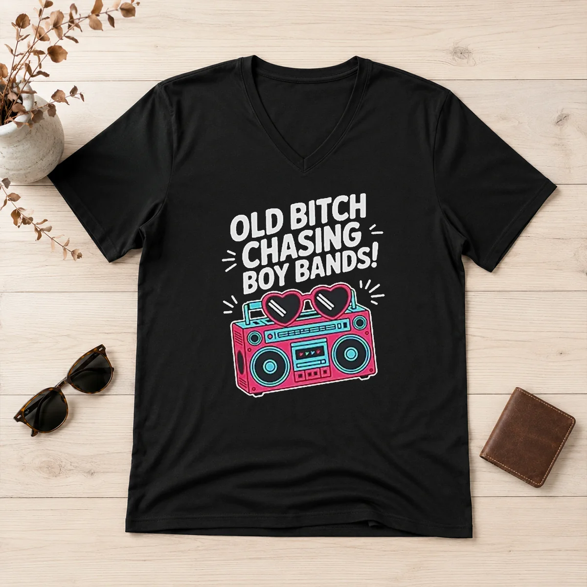 Top Hot Old Bitch Chasing Boy V-Neck Shirt Top Hot Old Bitch Chasing Boy V-Neck Shirt