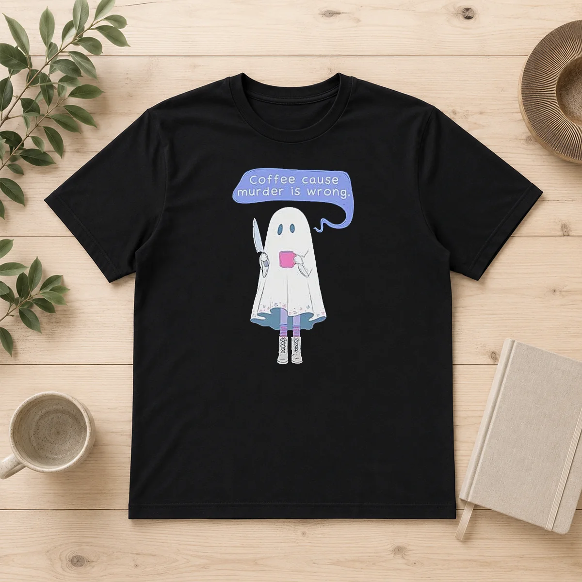 Top Nice Ghost Holding Coffee Cause Shirt Top Nice Ghost Holding Coffee Cause Shirt