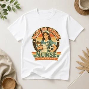 Vintage Nurse Back to School Caring Gift Shirt