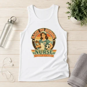 Vintage Nurse Back to School Caring Gift Tank Top